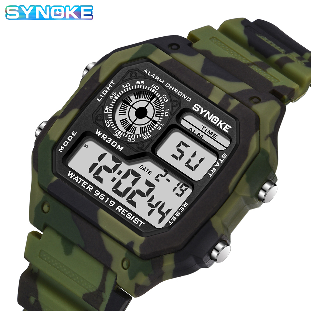 Outdoor Lighting Timer - SYNOKE Outdoor Military Digital Watch For