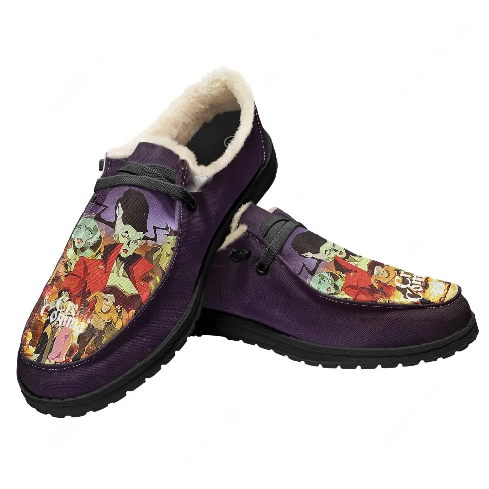 Outdoor Lighting Round - Creature Commandos Velvet Flat Shoes Mens