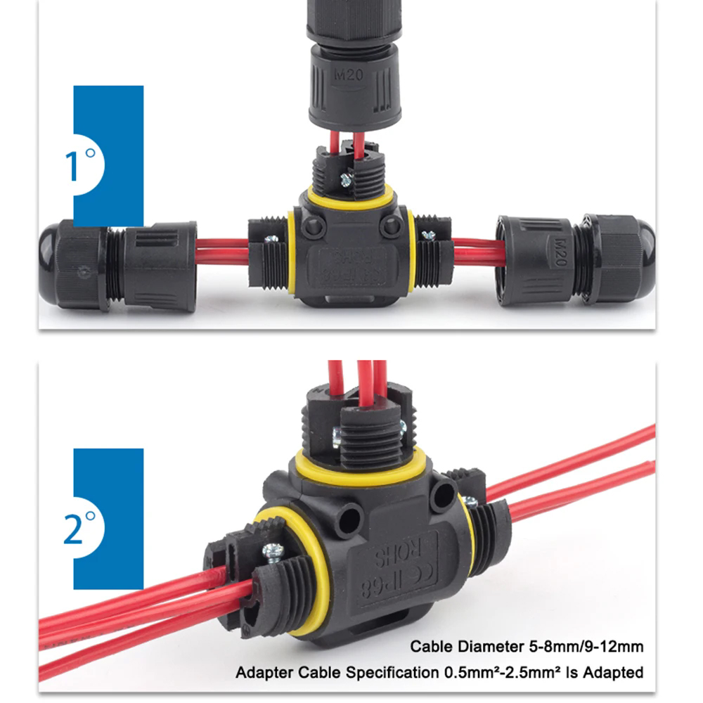Outdoor Lighting Wire Connectors - IP68 Outdoor Waterproof Electrical Cable Connector