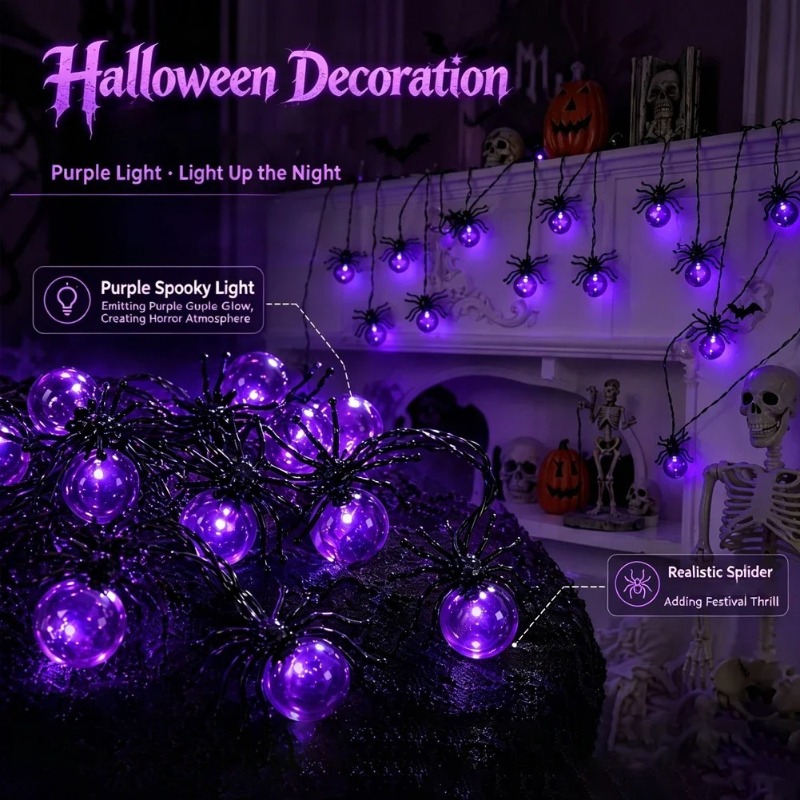 Battery Powered Spider LED Str - đánh giá và giá Outdoor Lighting Decoration