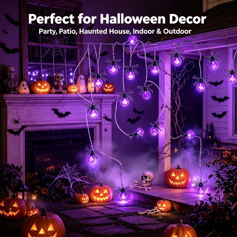 Battery Powered Spider LED Str - đánh giá và giá Outdoor Lighting Decoration