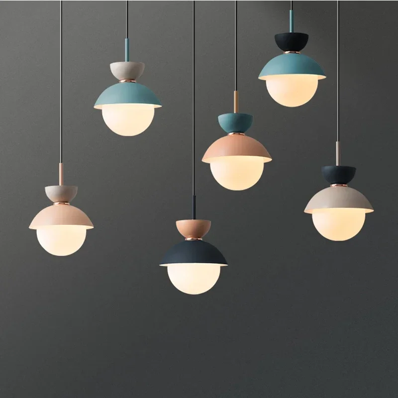 Bắc Âu Màu Mặt Dây Đèn Macaron - đánh giá và giá Outdoor Lighting Pendant