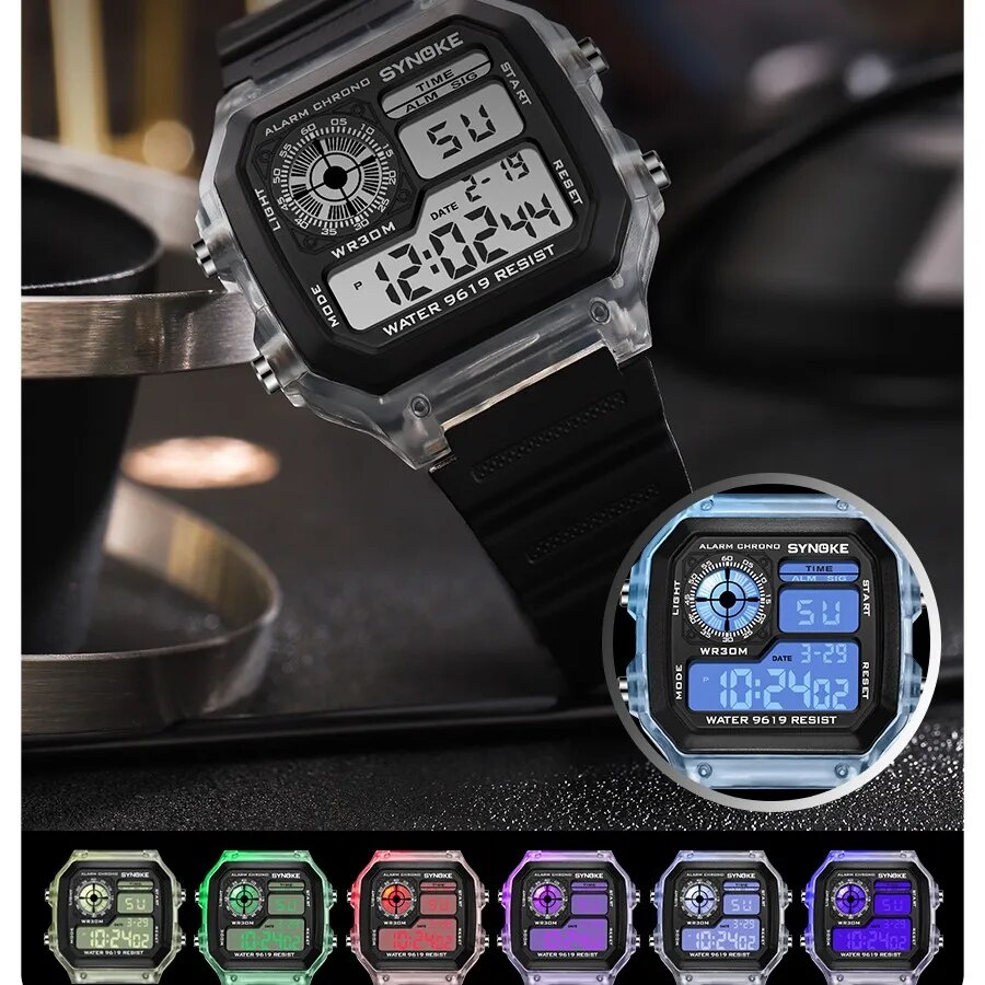 SYNOKE Digital Watches Men Spo - đánh giá và giá Outdoor Lighting Timer