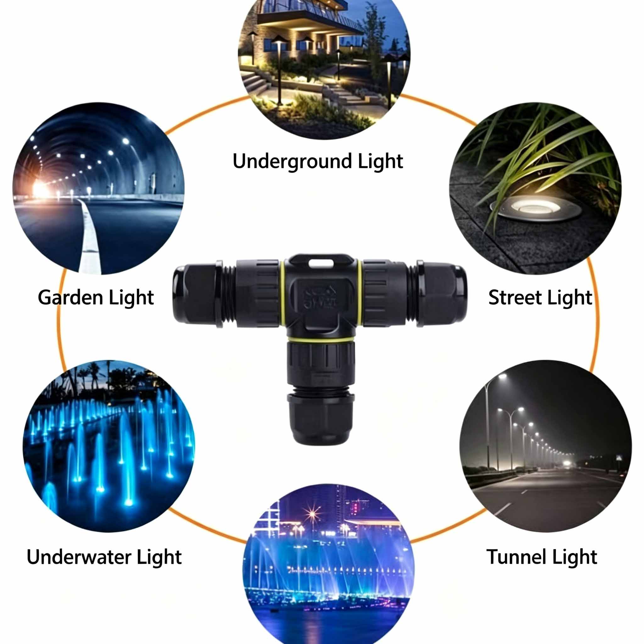 IP68 Waterproof T-Type Cable C - đánh giá và giá Outdoor Lighting Wire Connectors