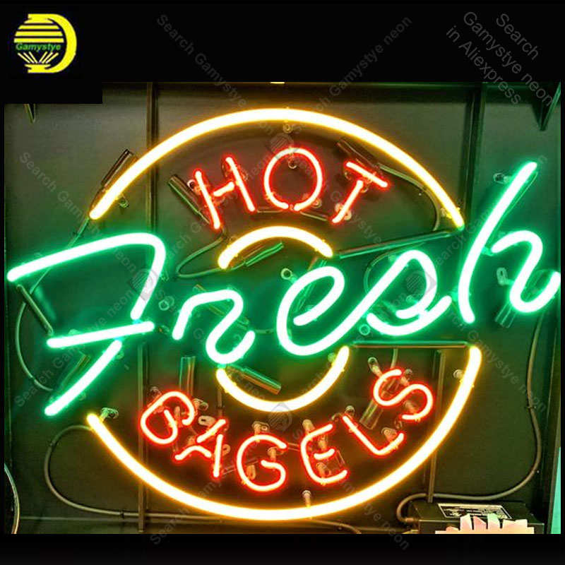 Neon Sign for HOT Fresh BAGELS - đánh giá và giá Outdoor Lighting Expressions