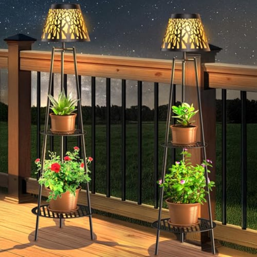 2 Pack Outdoor Solar Floor Lam - đánh giá và giá Outdoor Lighting Decoration
