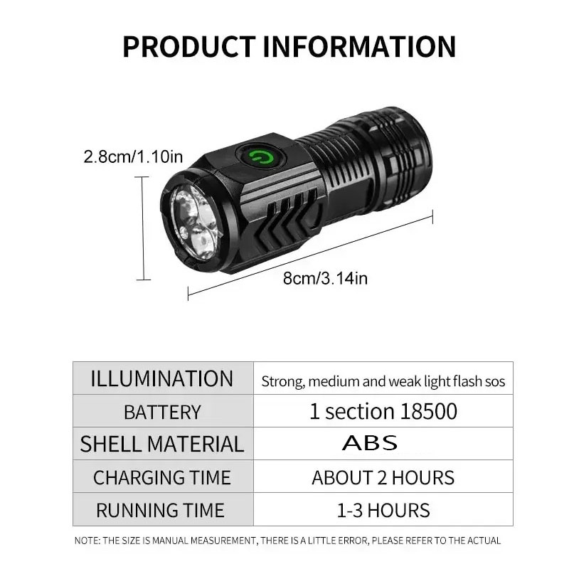 Mini 3LED Flashlight With Pen  - đánh giá và giá Outdoor Lighting Lumen