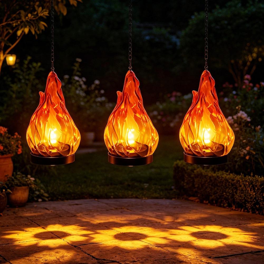 Solar Flame Hanging Lantern Li - đánh giá và giá Outdoor Lighting Decoration
